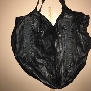 K-Dash large black leather purse